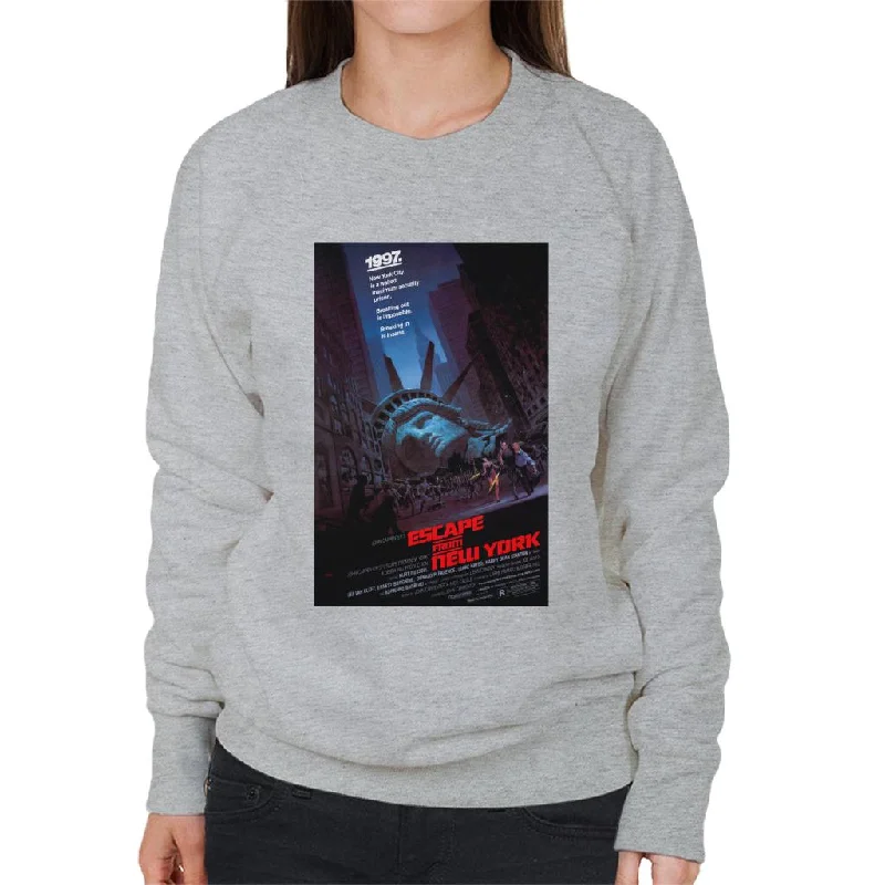 Escape From New York Prison Poster Women's Sweatshirt Hoodie with Pocket Utility Practical