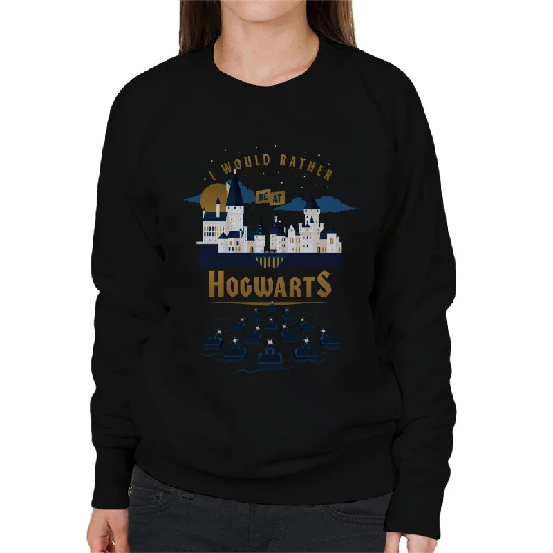 Harry Potter I Would Rather Be At Hogwarts Women's Sweatshirt Hoodie with Camouflage Military Edgy