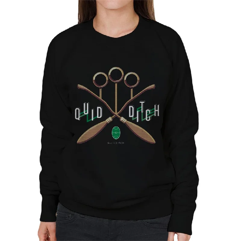 Harry Potter Quidditch Goalposts Women's Sweatshirt Hoodie with Tied Waist Feminine Flattering