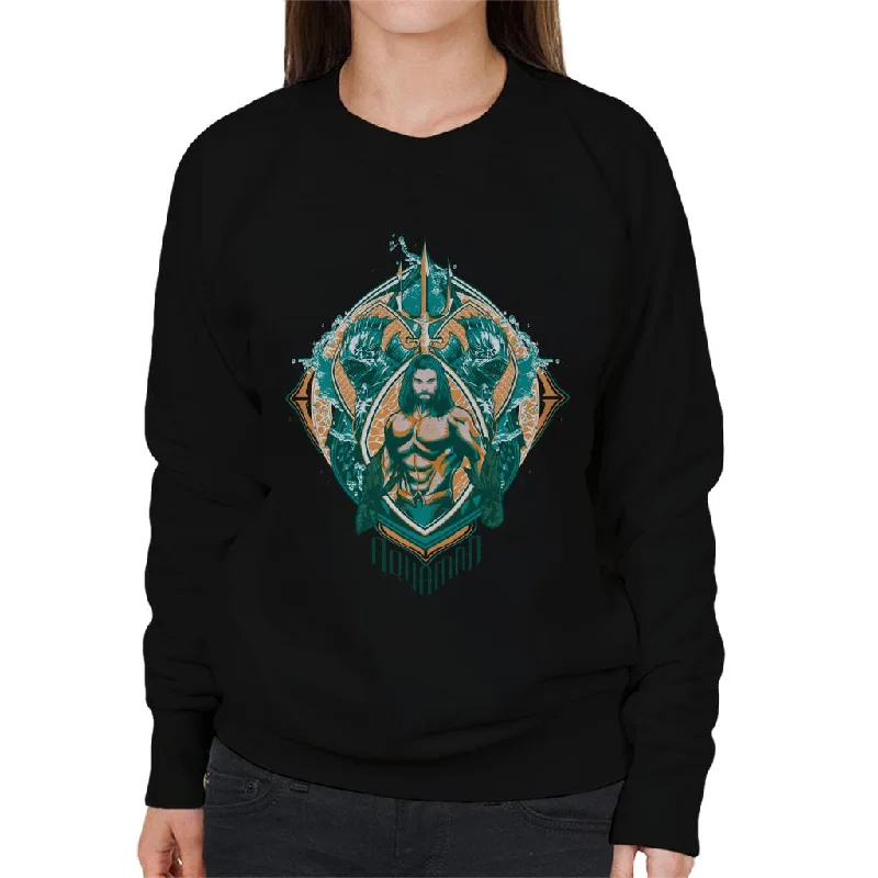 Aquaman Vs Karathen The Sea Monster Women's Sweatshirt Zip Hoodie Drawstring Kangaroo Pocket