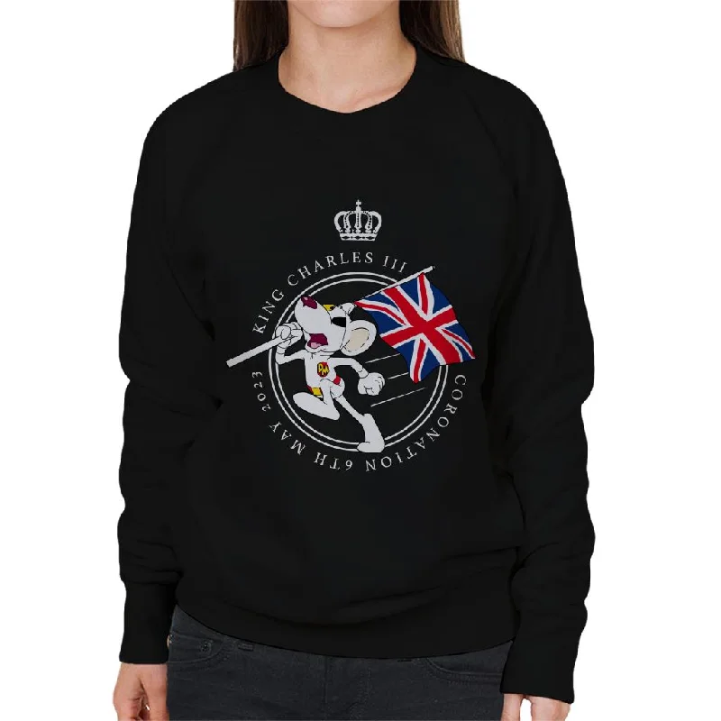 Danger Mouse Union Jack King Charles III 2023 Coronation Women's Sweatshirt Hoodie with Lace Feminine Delicate