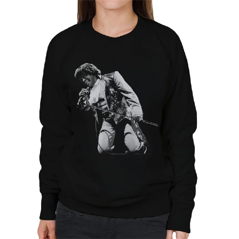 James Brown Playing At Wembley 1991 Women's Sweatshirt Hoodie with Thumb Holes Functional Cozy