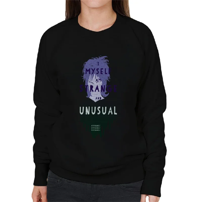 Beetlejuice Lydia Deetz I Myself Am Strange And Unusual Women's Sweatshirt Hoodie with Cuffed Sleeves Snug Secure Beetlejuice Lydia Deetz I Myself Am Strange And Unusual Women's Sweatshirt Hoodie with Cuffed Sleeves Snug Secure