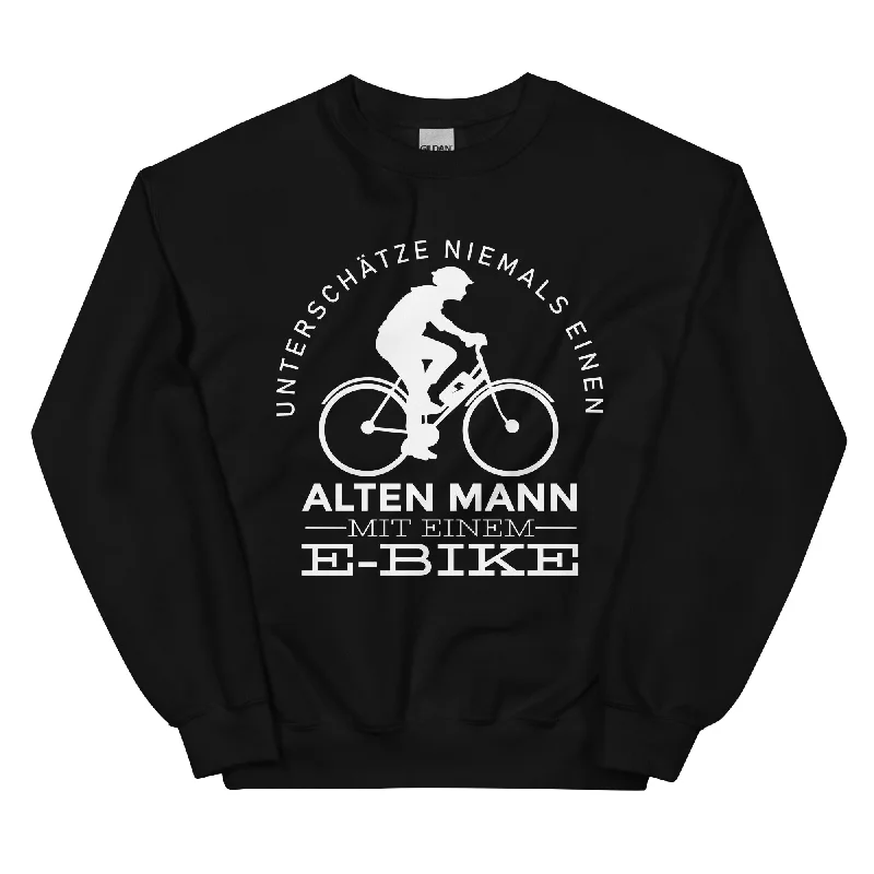 Alter Mann Mit Einem E-Bike - Sweatshirt (Unisex) Hoodie with Oversized Fit Loose Comfortable