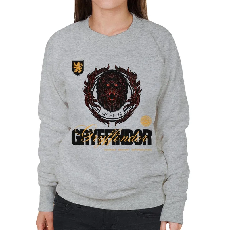 Harry Potter Gryffindor Lion Women's Sweatshirt Hoodie with Metallic Shiny Futuristic