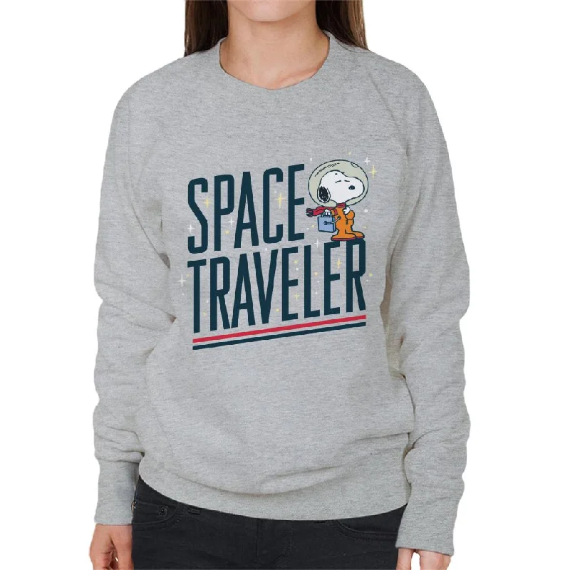 Peanuts Snoopy Space Traveler Women's Sweatshirt Hoodie with Bell Sleeves Flared Feminine