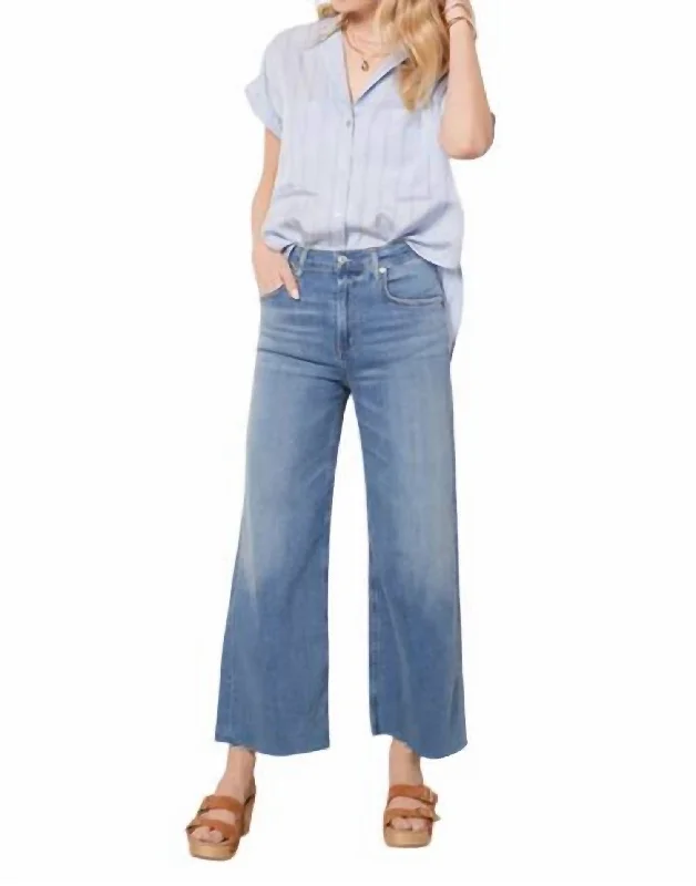 Lyra Crop Wide Leg Jeans In Abliss Trendy Classic Fit Jeans