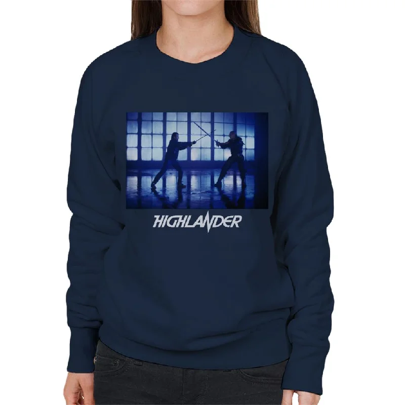 Highlander 1986 Immortals Clash Swords Women's Sweatshirt Hoodie with Toggle Buttons Decorative Unique