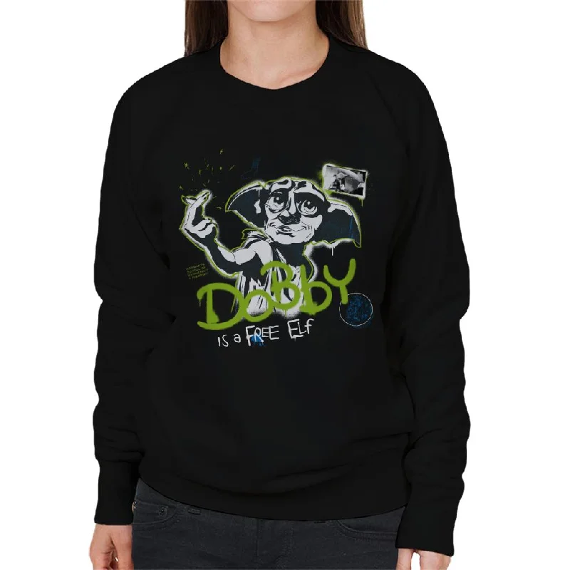 Harry Potter Dobby Is A Free Elf Women's Sweatshirt Hoodie with Button Classic Timeless