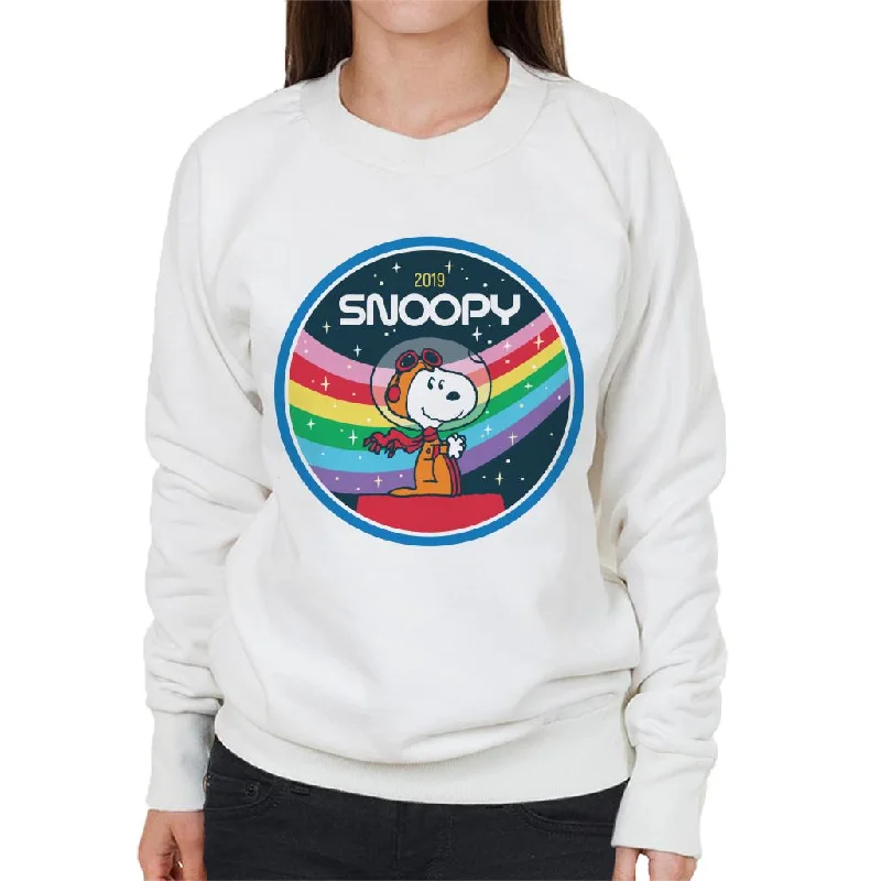 Peanuts Snoopy Starry Rainbow Moon Kennel Ship Women's Sweatshirt Hoodie with Relaxed Fit Easy Casual