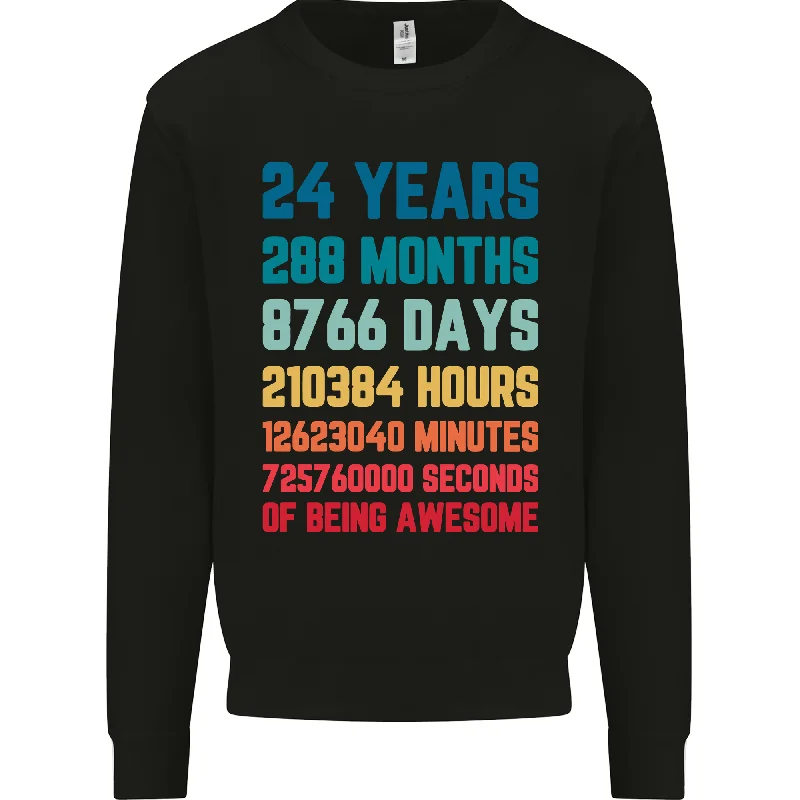 24th Birthday 24 Year Old Mens Sweatshirt Jumper Hoodie with Earth Tones Natural Calm