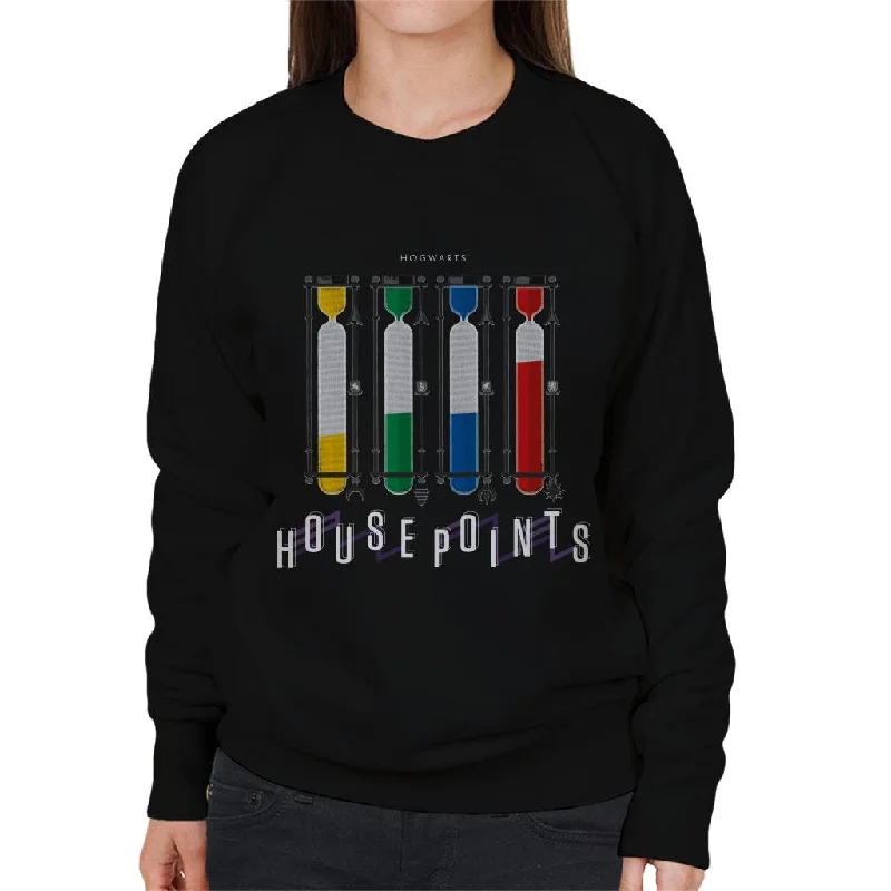 Harry Potter Hogwarts House Points Women's Sweatshirt Hoodie with Side Slits Relaxed Casual