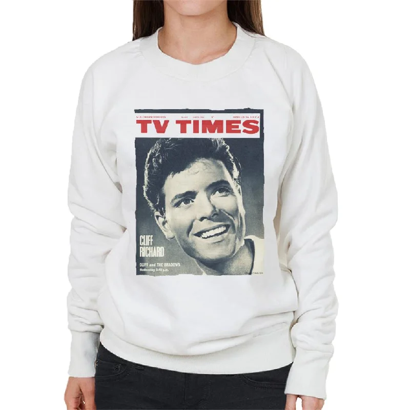 TV Times Cliff Richard 1964 Cover Women's Sweatshirt Zip Hoodie Drawstring Kangaroo Pocket