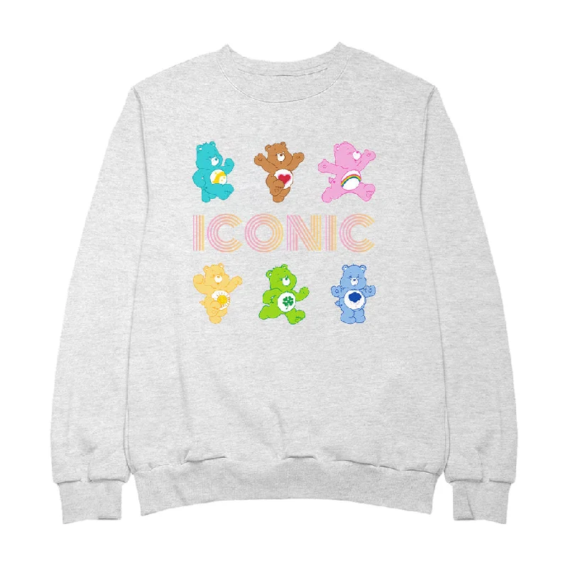 Care Bears 40th Anniversary Iconic Bears Women's Sweatshirt Hoodie with Applique Textured Unique