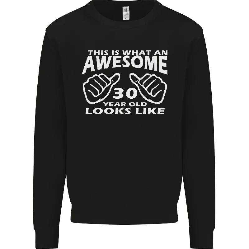 30th BIRTHDAY - 30-Year-Old Men's Sweatshirt Jumper Hoodie with Belted Waist Structured Tailored