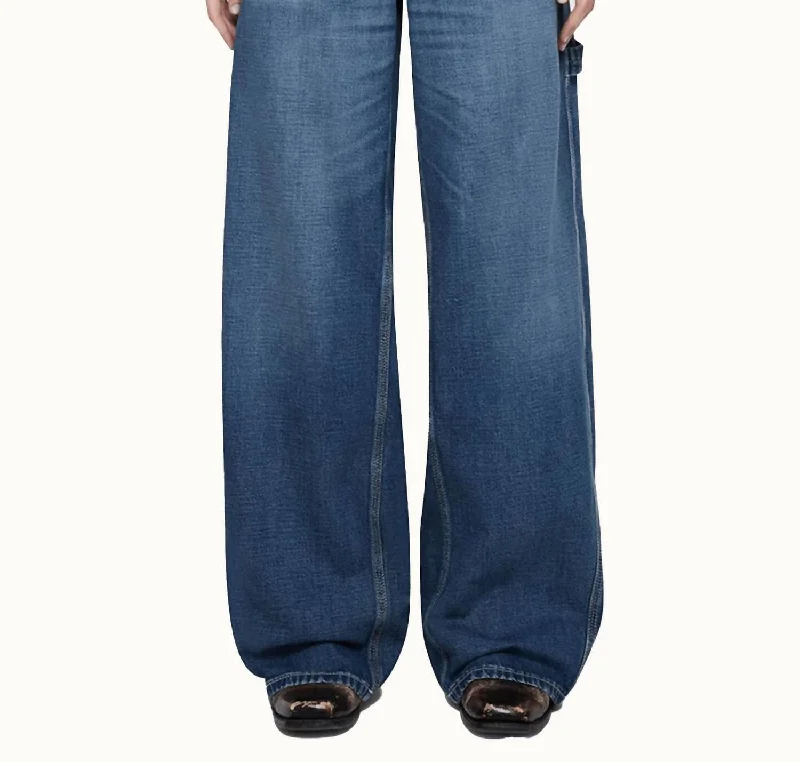 Painter Stove Pipe Jeans In Crafted Indigo Trendy Cut-Off Denim Shorts