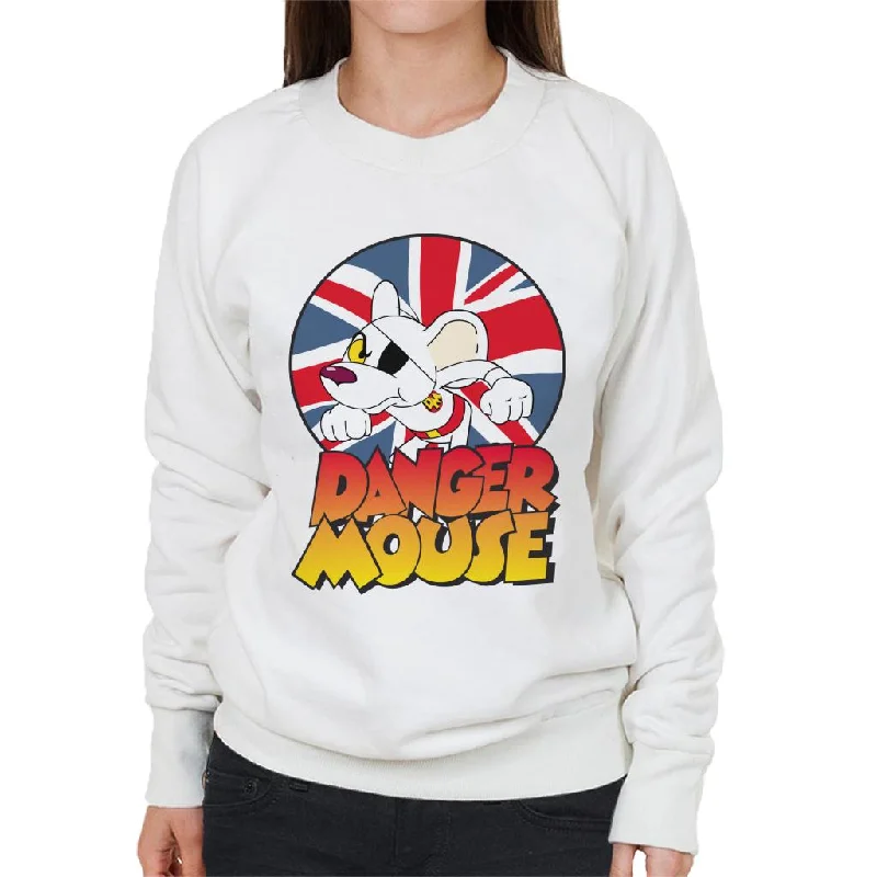 Danger Mouse Frowning Union Jack Women's Sweatshirt Hoodie with Oversized Fit Loose Comfortable