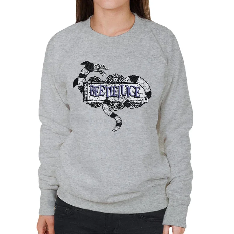 Beetlejuice Sandworm Logo Women's Sweatshirt Hooded Sweatshirt Casual Wear Street Style Beetlejuice Sandworm Logo Women's Sweatshirt Hooded Sweatshirt Casual Wear Street Style