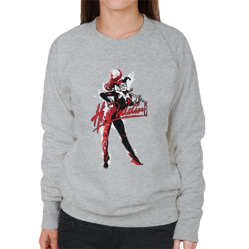 Batman Harley Quinn Hi Puddin Women's Sweatshirt Hooded Sweatshirt Casual Wear Street Style