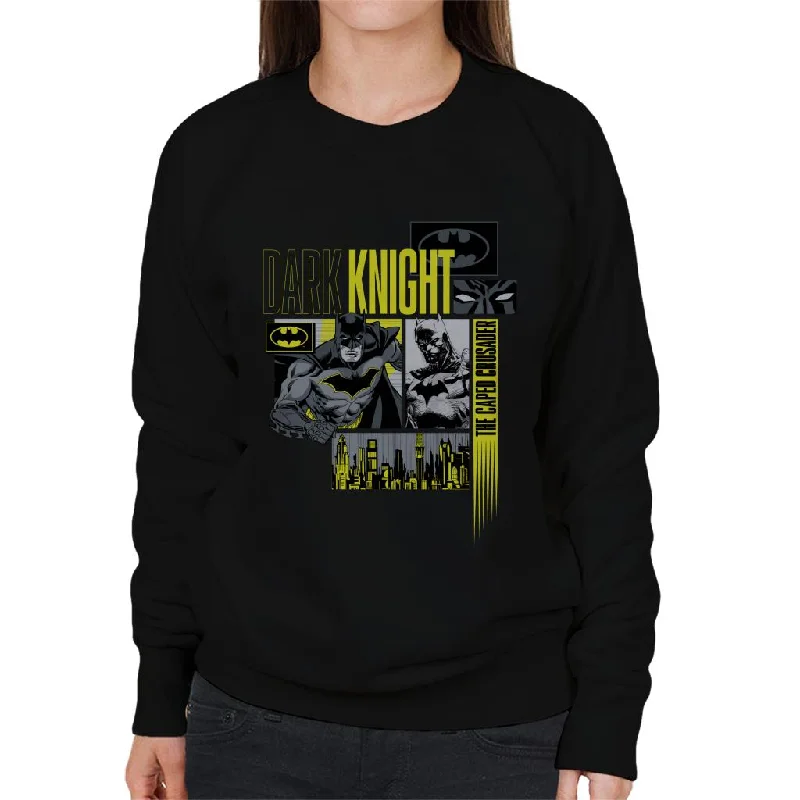 Batman Dark Knight The Caped Crusader Women's Sweatshirt Zip Hoodie Drawstring Kangaroo Pocket