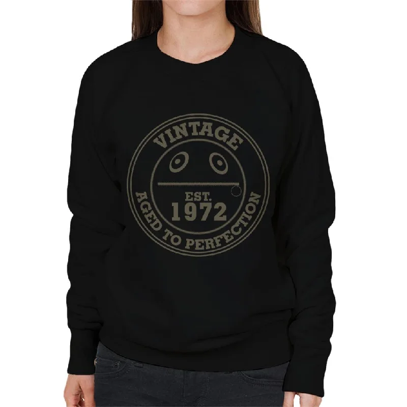 Rainbow 1972 Zippy Aged To Perfection Women's Sweatshirt Hoodie with Raw Hem Edgy Unfinished