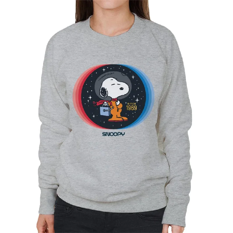 Peanuts Snoopy Space Explorer Since 1969 Women's Sweatshirt Hoodie with Drop Shoulder Relaxed Streetwear