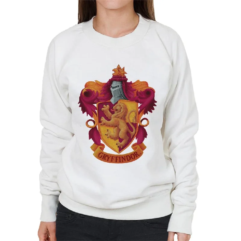 Harry Potter Gryffindor Lion Shield Women's Sweatshirt Hoodie with Button Placket Classic Preppy