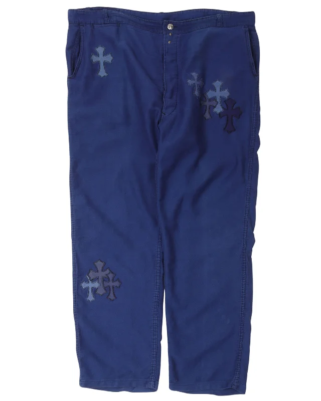 Cross Patch French Bleu de Travail Work Pants Slim-Fit Leggings