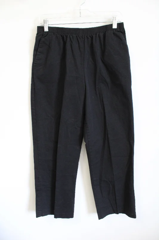 Alfred Dunner Elastic Waist Black Pants | 12 Chic Capri Pants