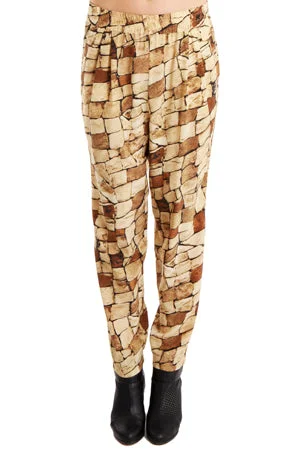 Giada Forte Block Print Pants Relaxed Lounge Trousers