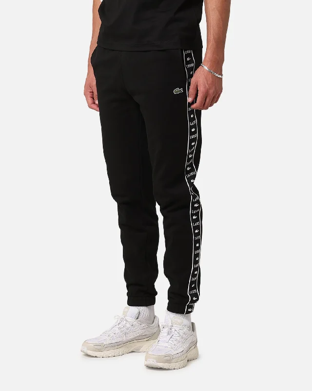 Lacoste Tape Brushed Fleece Track Pants Black Comfortable Denim Pants