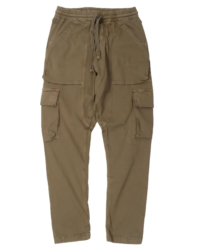 Drop Crotch Drawstring Cargo Pants Classic Straight Pants