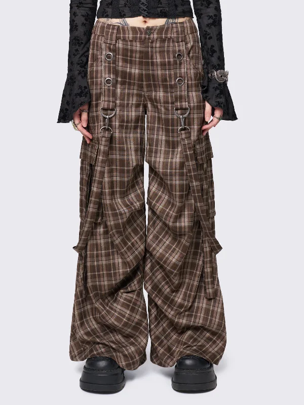 Trek Plaid Cargo Pants Elegant Dress Pants