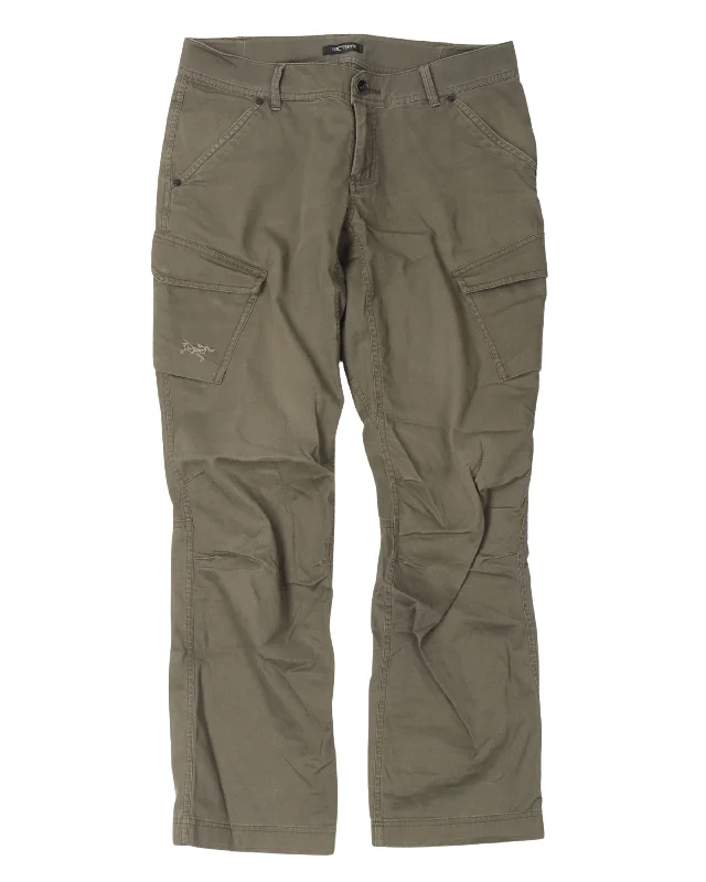 Slanted Pocket Cargo Pants Fashionable Jogger Pants