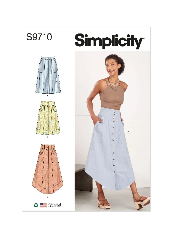 Simplicity Pattern S9710 Misses Skirt/Pants Comfy Zip-Up Pants