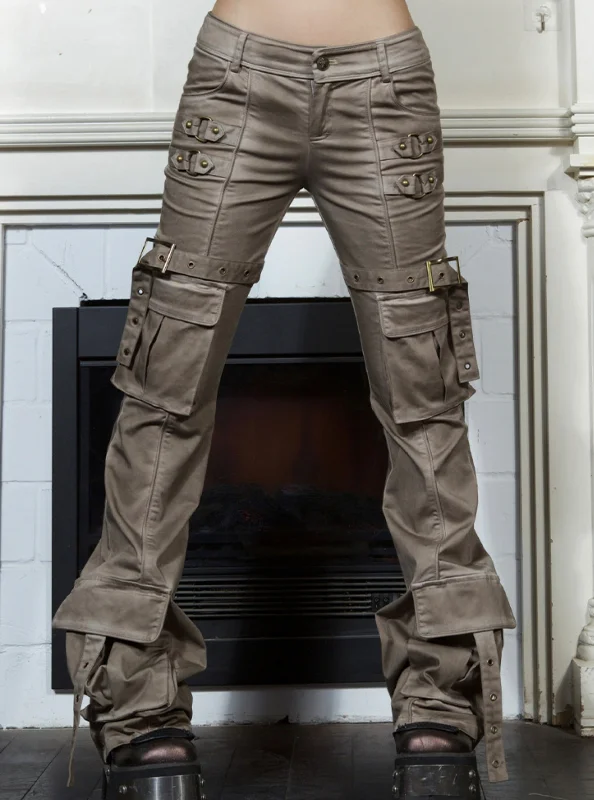 ARIADNAw Tactical Cargo Pants with Detachable Pockets - Taupe (Women's) Classic Stretch Pants