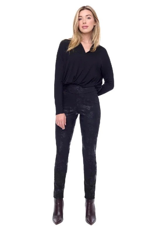 Flora Ponte Full-Length Slim Pant in Flora 67926UP by UP! High-Waist Jogger Pants