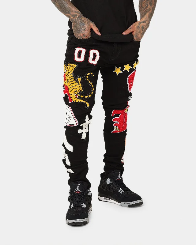 Lifted Anchors "Scholar" Denim Pants Black Cozy Lounge Pants