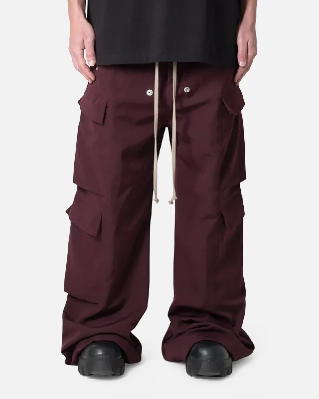 MNML Rave Double Cargo Pants Plum Comfortable Denim Leggings