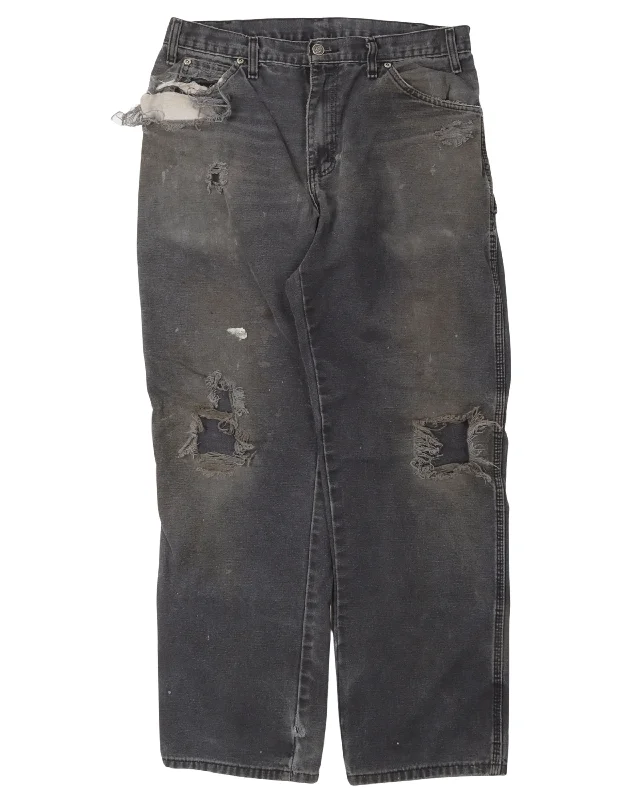 Dickies Distressed Carpenter Pants Modern Stretch Trousers