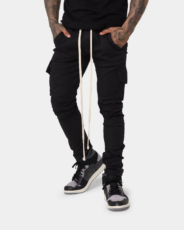 MNML Cargo Drawcord II Pants Black Sleek Black Pants