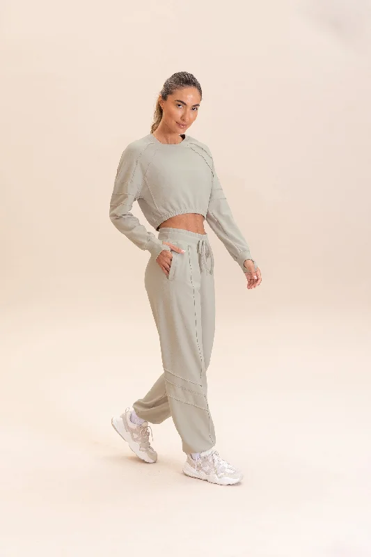 Jog Cut Pants Soft Stretch Trousers