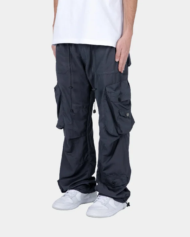 MNML Lightweight Cinch Cargo Pants Faded Black Comfortable Cargo Pants