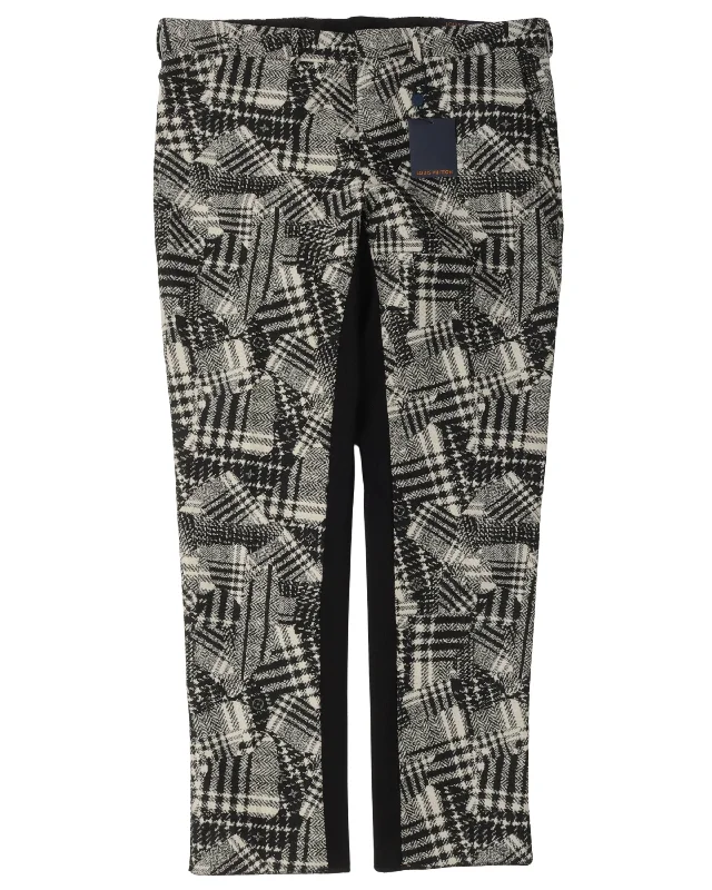 Monogram Wool Blend Plaid Pants Slim-Fit Leggings