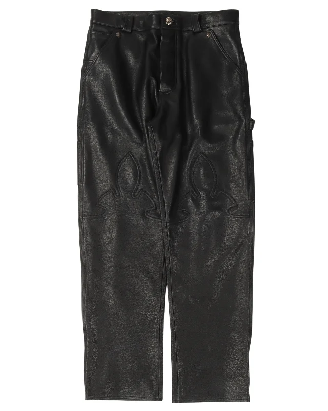 Leather Fleur Knee Carpenter Pants Stylish Harem Pants