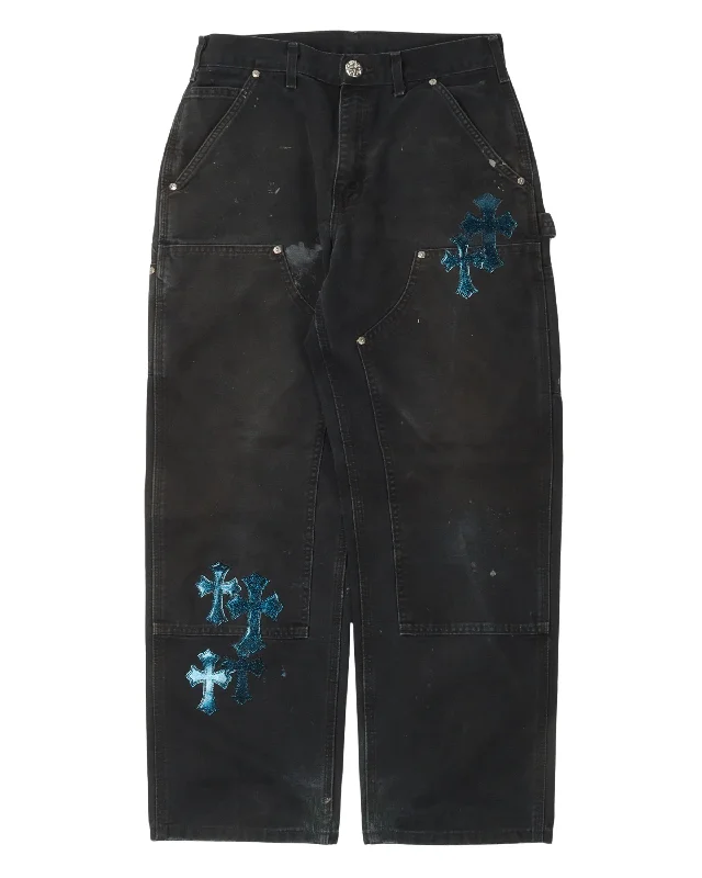 St. Barth Exclusive Carhartt Cross Patch Double Knee Carpenter Pants High-Waist Trousers