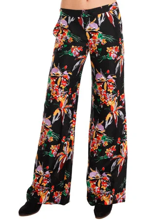 Derek Lam 10 Crosby  Floral Wide Leg Pant Lightweight Jogger Pants