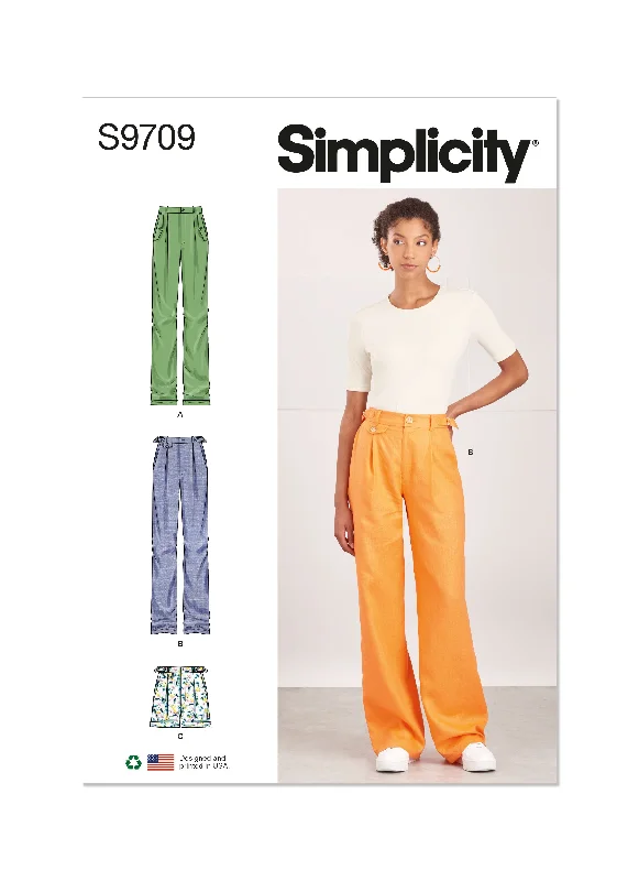 Simplicity Pattern S9709 Misses Skirt/Pants Stylish Paperbag Waist Pants