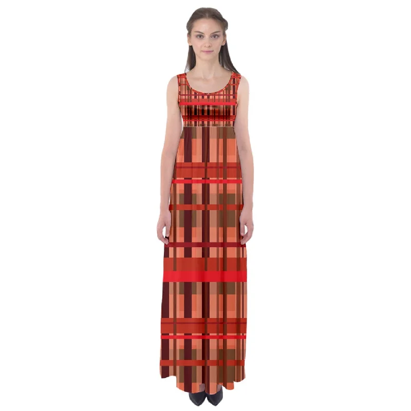 Fall Plaid Empire Waist Maxi Dress Classic Tulle Maxi Dress