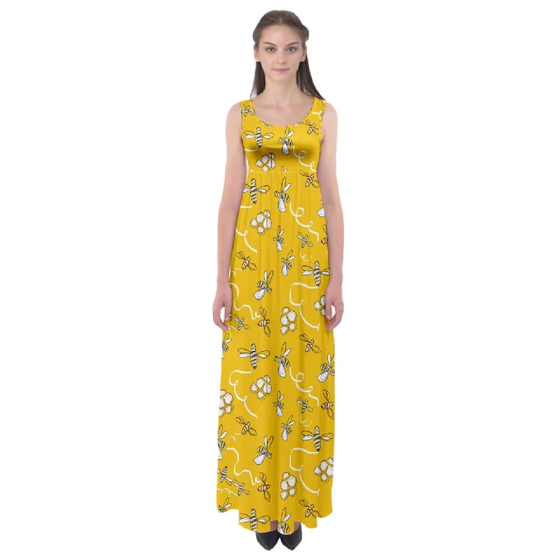 Honeybees Empire Waist Maxi Dress Cozy Maxi Dress with Slit